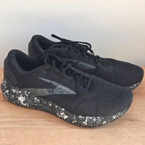 Brooks Mens Ghost 16 Sneakers 11.5 D /45.5 Running Athletic Shoe Black Lava EUC - Picture 1 of 10